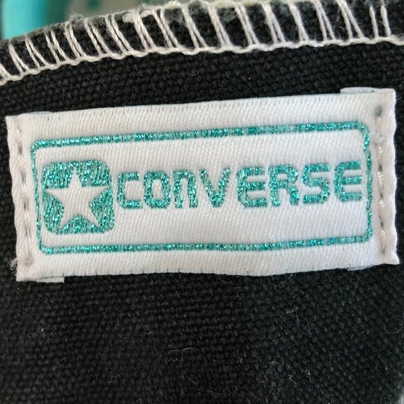 Converse Casual Low Cut Lace Up Canvas Sneakers Black Turquoise White Sz 9.5W/8M - Picture 10 of 10
